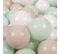 KiddyMoon 700 Palline/7Cm Palline Morbide Colorate Per Piscina Bambini Fatto In EU, Beige Pastello/Bianco/Menta