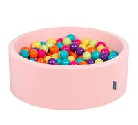 KiddyMoon 90X30cm/200 Palline ∅ 7CM Piscina di Palline Colorate per Bambini Tondo Fabbricato in EU, Rosa:Verdech/Gialo/Turchese/Arancione/Rosasc/Viola