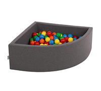KiddyMoon 90X30cm/200 Palline Piscina di Palline Colorate ∅7Cm per Bambini Quarto Angolare in EU, Grigio Sc:Giallo/Verde/Blu/Rosso/Arancione