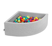 KiddyMoon 90X30cm/200 Palline Piscina di Palline Colorate ∅7Cm per Bambini Quarto Angolare in EU, Grigio Ch:Verde Ch/Giallo/Turch/Aranc/Rosasc/Viola