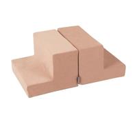 KiddyMoon Area di Gioco in Schiuma di Velluto Percorso A Ostacoli per Bambini, Elemento Gradini/Gradini, Rosa del Deserto