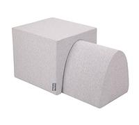 KiddyMoon Area di Gioco in Schiuma Percorso A Ostacoli per Bambini, Elemento Montagna/Tunnel, Grigio Chiaro