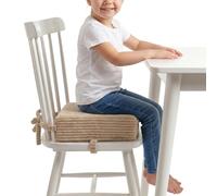 KiddyMoon Cuscino Rialzo Sedia Bambini, Seduta Rialzata 10 Cm Con Fodera Lavabile E Lacci, Beige