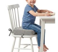KiddyMoon Cuscino Rialzo Sedia Bambini, Seduta Rialzata 10 Cm Con Fodera Lavabile E Lacci, Grigio Scuro