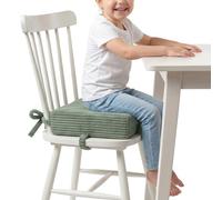 KiddyMoon Cuscino Rialzo Sedia Bambini, Seduta Rialzata 10 Cm Con Fodera Lavabile E Lacci, Verde