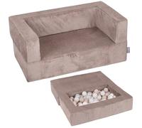 KiddyMoon Divano Modulare Per Bambini In Schiuma Con 100 Palline/7Cm Per La Camera Dei Bambini Leggero Sicuro Sfoderabile Facile Da Pulire Perfetto Per Cameretta E Area Giochi