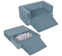 KiddyMoon Divano Per Bambini Con Cuneo E 100 Palline/7Cm Per La Camera Dei Bambini Leggero Facile Da Pulire Modulare Morbido Sicuro Sfoderabile Perfetto Per Gioco E Relax