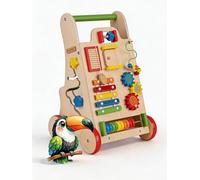 KiddyMoon Girello in legno per neonati e bambini piccoli supporto per imparare a camminare giocattolo Montessori multifunzionale - Multicolore