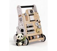 KiddyMoon Girello in legno per neonati e bambini piccoli supporto per imparare a camminare giocattolo Montessori multifunzionale - Nero - Bianco