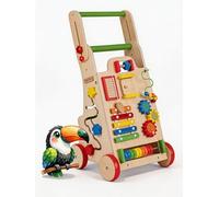 KiddyMoon Girello Interattivo In Legno Per Bambini Multifunzione Primi Passi WK-002, Multicolore