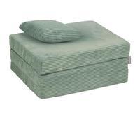 KiddyMoon Materasso Con Cuscino Per Bambini Fatto Di Schiuma Bed Materassino Pieghevole Pouf Per Bambini Sleepover Materassi Per Camerette, Verde