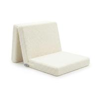 KiddyMoon Materasso Per Bambini In Tessuto Teddy Fatto Di Schiuma Bed Materasso Pieghevole Per Camerette, Crema,Materasso
