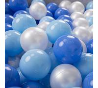 KiddyMoon Palline Morbide Colorate Per Piscina Bambini Fatto In UE, 100 ∅ 6CM, Azzurro/Blu/Perla