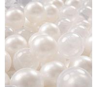 KiddyMoon Palline Morbide Colorate Per Piscina Bambini Fatto In UE, 200 ∅ 6CM, Perla/Trasparente