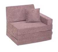 KiddyMoon Poltroncina Con Cuscino Per Bambini Fatto Di Schiuma, Pieghevole Poltrona Trasformabile In Materasso, Divano Poltroncina Leggero, Viola