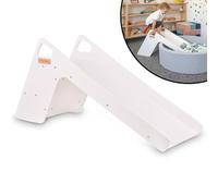 KiddyMoon Scivolo E Sedia In Legno Per Bambini 2In1 Montessori Multifunzione, Grande, Bianco