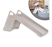 KiddyMoon Scivolo E Sedia In Legno Per Bambini 2In1 Montessori Multifunzione, Grande, Grigio