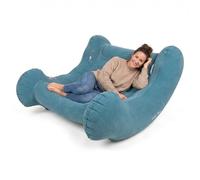 KiddyMoon Sedia Da Giardino Gonfiabile Per Uso Interno Ed Esterno Con Pompa, Blu,L