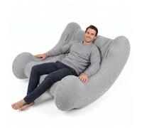 KiddyMoon Sedia Da Giardino Gonfiabile Per Uso Interno Ed Esterno Con Pompa, Grigio,L