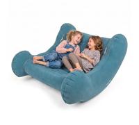 KiddyMoon Sedia Sensoriale Gonfiabile A Dondolo per Bambini con Pompa E Manici, Azzurro Chiaro,L
