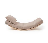 KiddyMoon Tavola Equilibrio Per Bambini Balance Board In Legno Con Materasso E Cuscino, Naturale/Beige Scuro,Tavola Di Equilibrio/Materassino/Cuscino