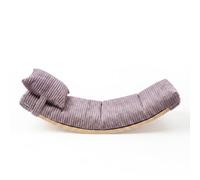 KiddyMoon Tavola Equilibrio Per Bambini Balance Board In Legno Con Materasso E Cuscino, Naturale/Viola,Tavola Di Equilibrio/Materassino/Cuscino
