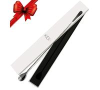 Kidia Bar Spoon 40 cm - Cucchiaio da Bar Professionale in Acciaio Inox 304 - Manico a Spirale, Finale Piatto Flat - Per Stir & Strain, Mixing Glass, Cocktail e Mixology - Custodia Inclusa