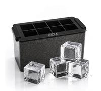 Kidia Ice Clear Cube Maker - Stampo per Ghiaccio Trasparente 8 Cubi 5×5×5 cm, Box Isotermico con Tecnologia a Freddo Direzionale, Silicone Alimentare Certificato per Whisky e Cocktail