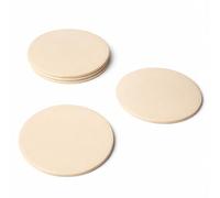 Kidia Set 6 Sottobicchieri Premium in Similpelle Impermeabile - Design a 3 Strati con Pelle Riciclata - Diametro 10 cm, Spessore 3 mm - Resistenti a Calore e Macchie (6, Panna)