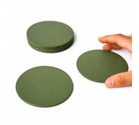 Kidia Set 6 Sottobicchieri Premium in Similpelle Impermeabile - Design a 3 Strati con Pelle Riciclata - Diametro 10 cm, Spessore 3 mm - Resistenti a Calore e Macchie (6, Verde)