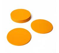 Kidia Set 6 Sottobicchieri Premium in Similpelle Impermeabile - Design a 3 Strati con Pelle Riciclata - Diametro 10 cm, Spessore 3 mm - Resistenti a Calore e Macchie (6, Oro)