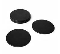 Kidia Set 6 Sottobicchieri Premium in Similpelle Impermeabile - Design a 3 Strati con Pelle Riciclata - Diametro 10 cm, Spessore 3 mm - Resistenti a Calore e Macchie (6, Nero)