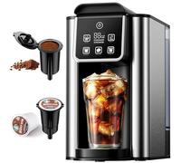 KIDISLE - Macchina da caffè calda e ghiacciata con regolazione audace, caffettiera monoporzione per tazza K e macinata, dimensioni della birra da 6 a 14 once, serbatoio dell'acqua rimovibile da 50