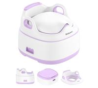 Kidiyana Vasino 3 in 1 per bambini a forma di elefante, supporto WC e sgabello, stabile e antiscivolo, riduttore con paraspruzzi, ergonomico, facile da pulire, per neonati e bambini a partire dai 6
