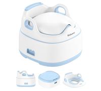 Kidiyana Vasino 3 in 1 per bambini a forma di elefante, supporto WC e sgabello, stabile e antiscivolo, riduttore con paraspruzzi, ergonomico, facile da pulire, per neonati e bambini a partire dai 6