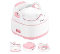 Kidiyana Vasino 3 in 1 per bambini a forma di elefante, supporto WC e sgabello, stabile e antiscivolo, riduttore con paraspruzzi, ergonomico, facile da pulire, per neonati e bambini a partire dai 6