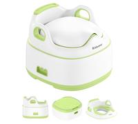Kidiyana Vasino 3 in 1 per bambini a forma di elefante, supporto WC e sgabello, stabile e antiscivolo, riduttore con paraspruzzi, ergonomico, facile da pulire, per neonati e bambini a partire dai 6