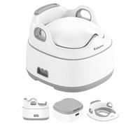 Kidiyana Vasino 3 in 1 per bambini a forma di elefante, supporto WC e sgabello, stabile e antiscivolo, riduttore con paraspruzzi, ergonomico, facile da pulire, per neonati e bambini a partire dai 6