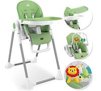 KIDIZ® 3 in 1 Seggiolone Seggiolone per bambini con barra dei giochi, Lettino per bambini, Seggiolone combinato Seggiolone per bambini, Schienale regolabile in 7 diverse altezze, verde