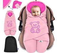 KIDIZ® Coperta invernale con cappuccio + borsa universale per ovetto, seggiolino auto, ad esempio per Maxi-Cosi, Römer per passeggino, passeggino e tutti i sistemi di cinture a 3 e 5 punti