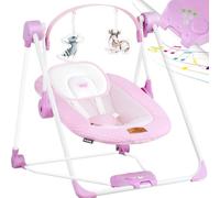 KIDIZ® Dondolo con 5 impostazioni di velocità Dondolo pieghevole Seggiolone con giochi ad arco giocattoli 5 suoni musicali per bambini da 1 mese