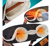 KIDIZ® Guanti scaldamani per passeggino, con caldo materiale felpato e cotone, interno impermeabile, antivento, misura universale per tutti i passeggini