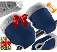 KIDIZ® Guanti scaldamani per passeggino, con caldo materiale felpato e cotone, interno impermeabile, antivento, misura universale per tutti i passeggini