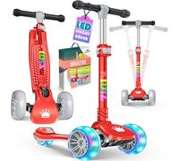 KIDIZ® Scooter Scooter per bambini X-Pro2 Triciclo Scooter con ruote luminose a LED in PU Scooter a pedali pieghevole Scooter da città regolabile in altezza Scooter per bambini ragazze 3-12 anni