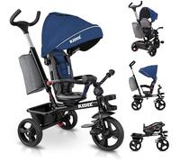 KIDIZ Triciclo 6 in 1 per bambini, con asta di spinta, orientabile, a partire da 9 mesi, fino a 25 kg, per jogging in avanti e indietro, cestino per bevande, tettuccio parasole, ruote in gomma