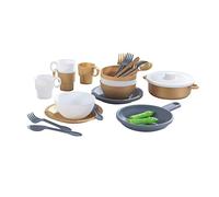 KidKraft Set di Pentole e Padelle Giocattolo Dorato da 27 Pezzi, Set Giocattolo da Cucina, Servizio da Tavola, Utensili di Cucina Giocattolo per Bambini, Accessori Cucina Bambini, 63532