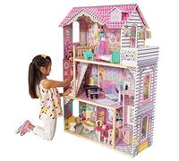KidKraft Casa delle Bambole in Legno Annabelle con Accessori e Mobili inclusi, Casa a 3 Livelli di Gioco con Ascensore per Bambole 30cm, Giocattolo per Bambini 3+ Anni, 65934