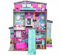 KidKraft Casa delle Bambole in Legno Purrfect Pet con Accessori e Mobili (luci e suoni), 3 Piani di Gioco con Figure giocattolo di Cani e Gatti, Giocattolo per Bambini 3+ Anni, Tema Animali, 20240