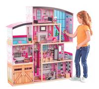 KidKraft Casa delle Bambole in Legno Shimmer Mansion con Accessori e Mobili, 4 Piani di Gioco con Gatto, Ascensore e Piscina per bambole di 30 cm, Giocattolo per Bambini 3+ Anni, 65949