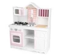 KidKraft Cucina Giocattolo in Legno Modern Country per Bambini con Tende vere, Giochi per Bambini 3+ anni, 53222, Esclusivo Amazon